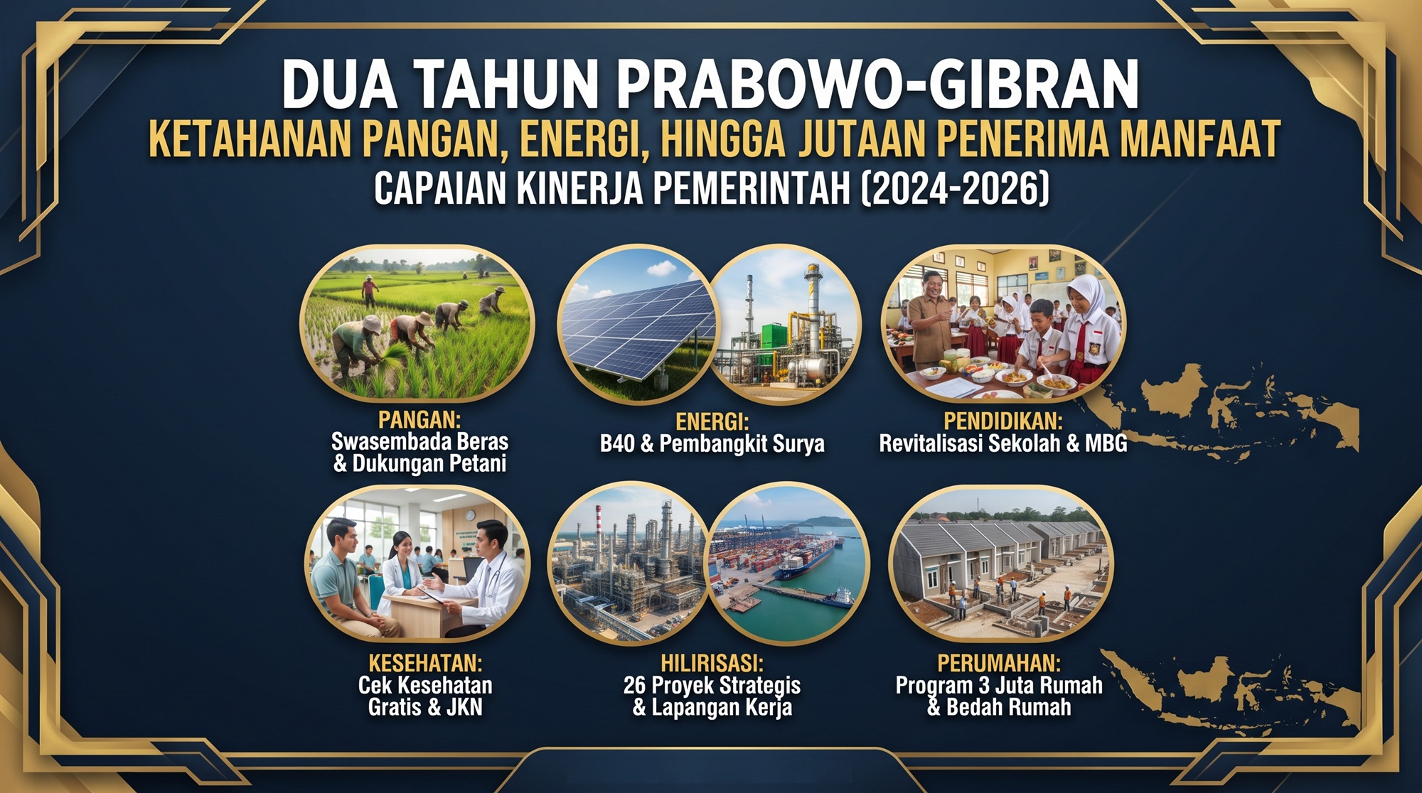 Dua Tahun Prabowo-Gibran: Dari Ketahanan Pangan Hingga Jutaan Penerima Manfaat, Ini Capaian Program